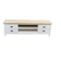 Scandinavian chic country TV unit in solid white and natural wood 160cm