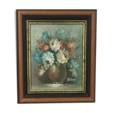 Oil on canvas, bouquet of flowers Still life signed Frédérick