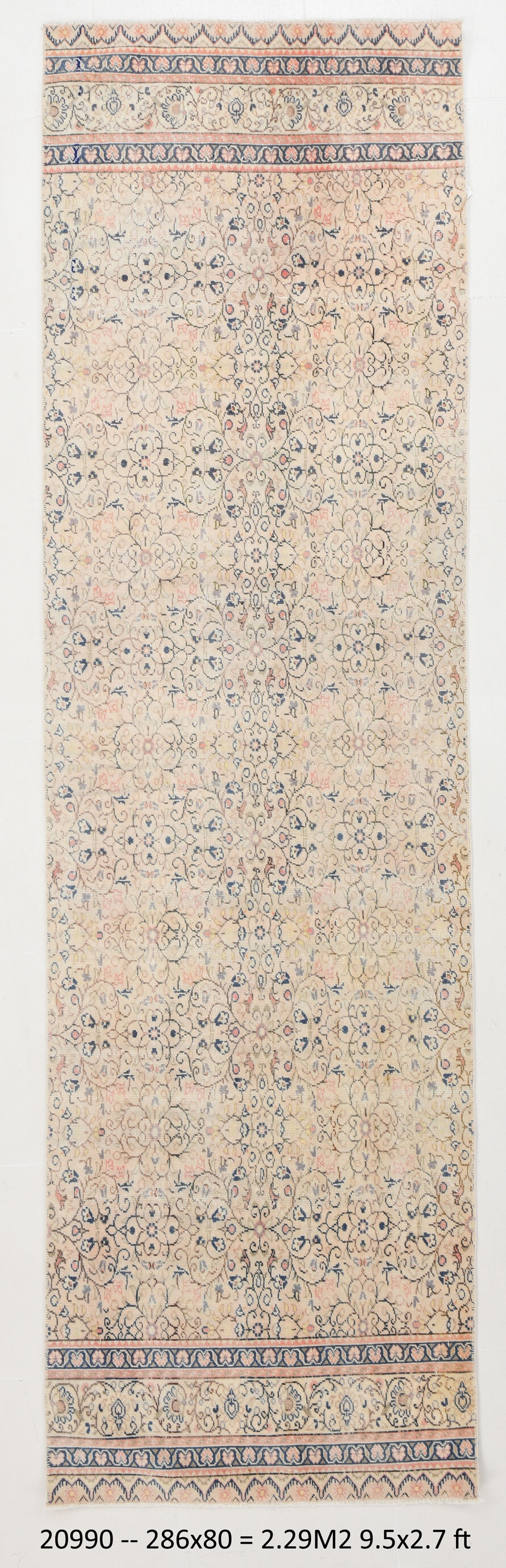 3x9 blue persian runner rug, 80x286cm
