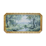 Vintage gold horizontal frame printed deer