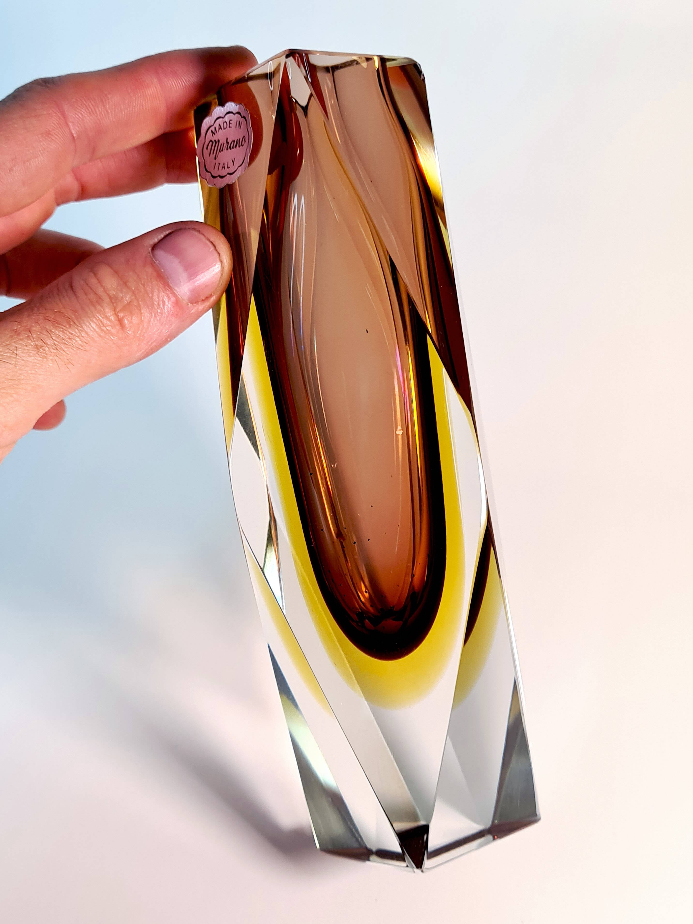 Sommerso Murano Three-Layer Vase – 1970s