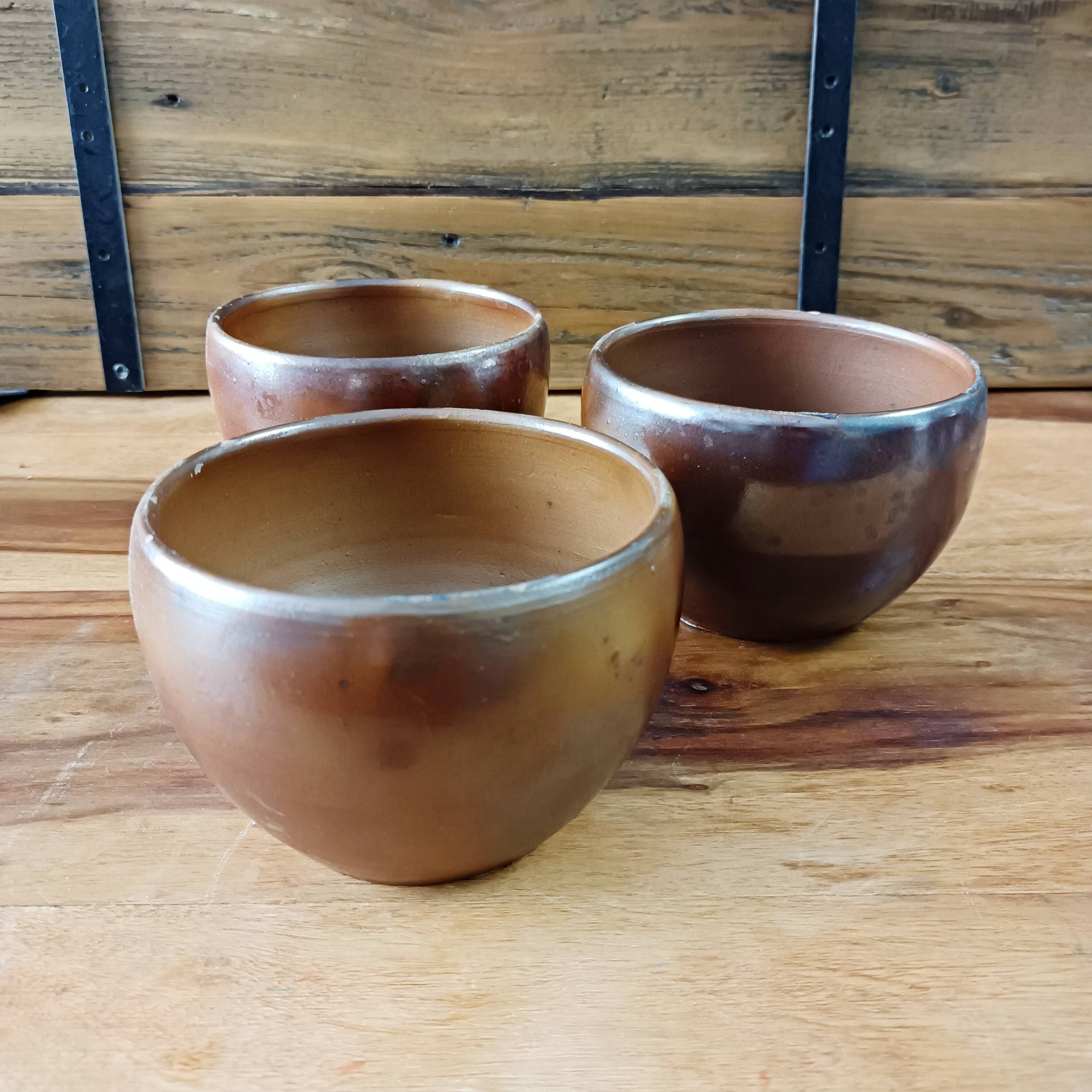Set of 3 Sars pottery stoneware bowls, Lentier