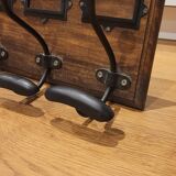 Wood and metal wall coat rack