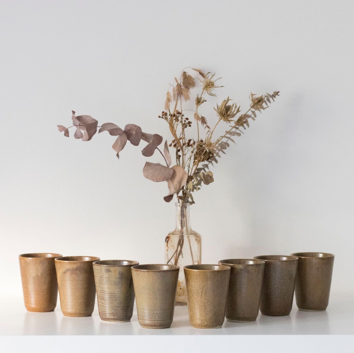 Set of 8 Digoin sandstone glasses