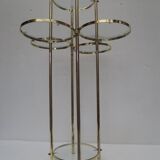 table, end table in gold metal and glass