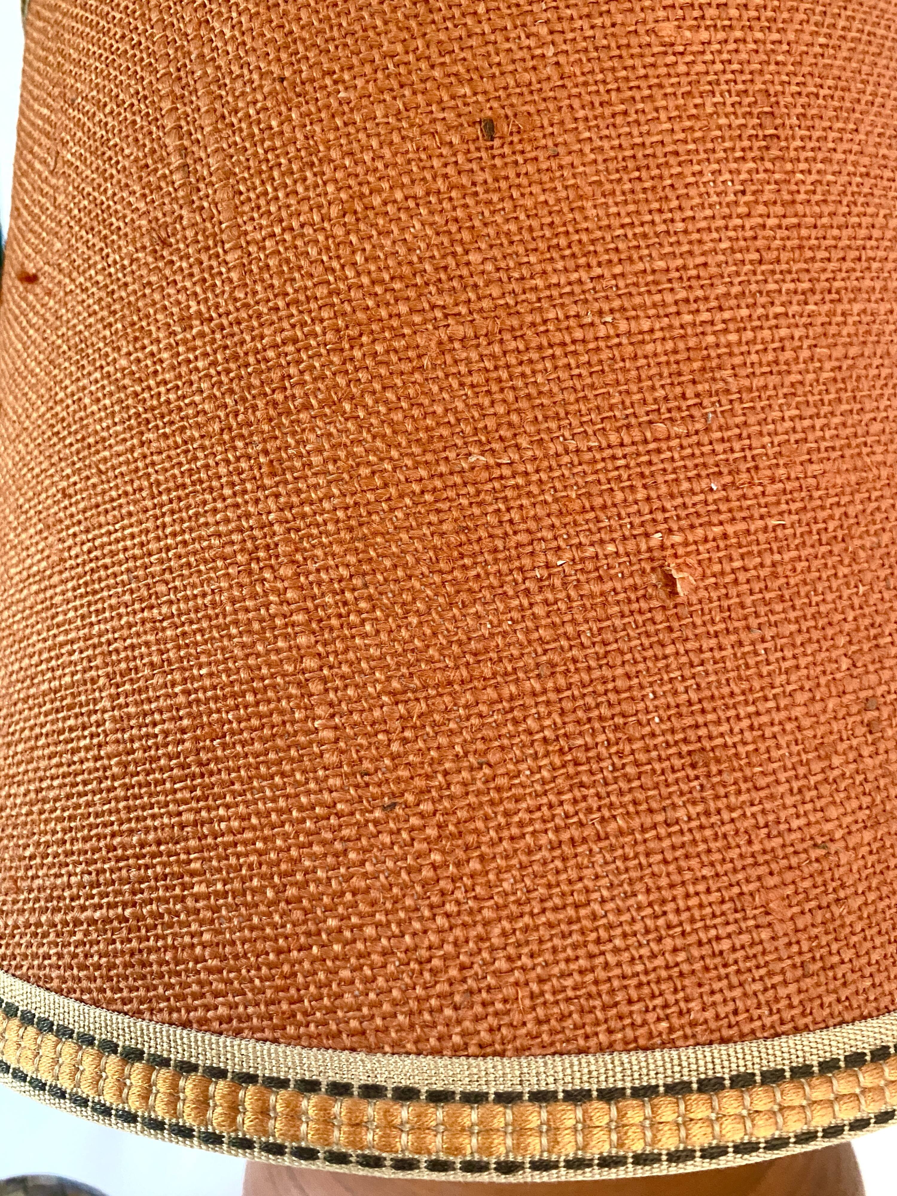 Terracotta lamp, 2M fabric cable, jute lampshade