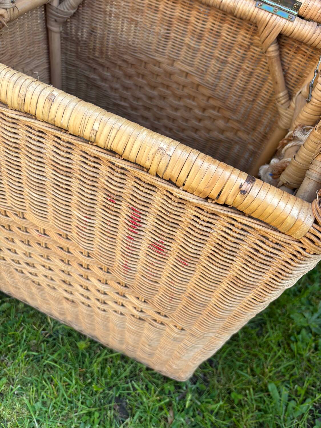 Vintage rattan and wicker trunk, chest