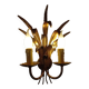 Sheaf of wheat wall lamp in gilded and patinated iron, signed lotti roberto snc.