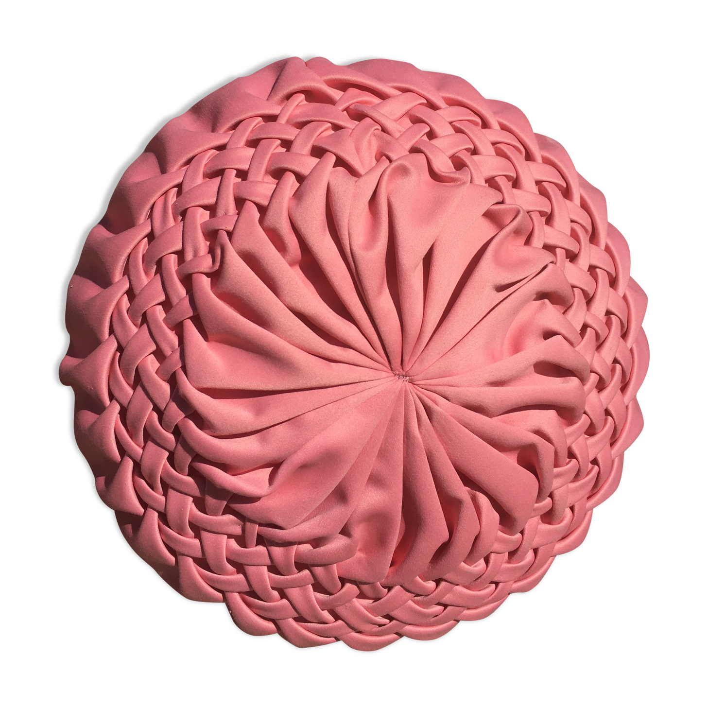 Old pink round cushion