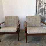 Pair of Scandinavian teak armchairs 1960