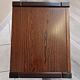 Brutalist bedside table in solid elm.