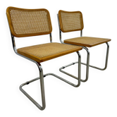 Lot 2 chaises identiques cannées Cesca B32 design Marcel Breuer 1970 Made in Italy vintage