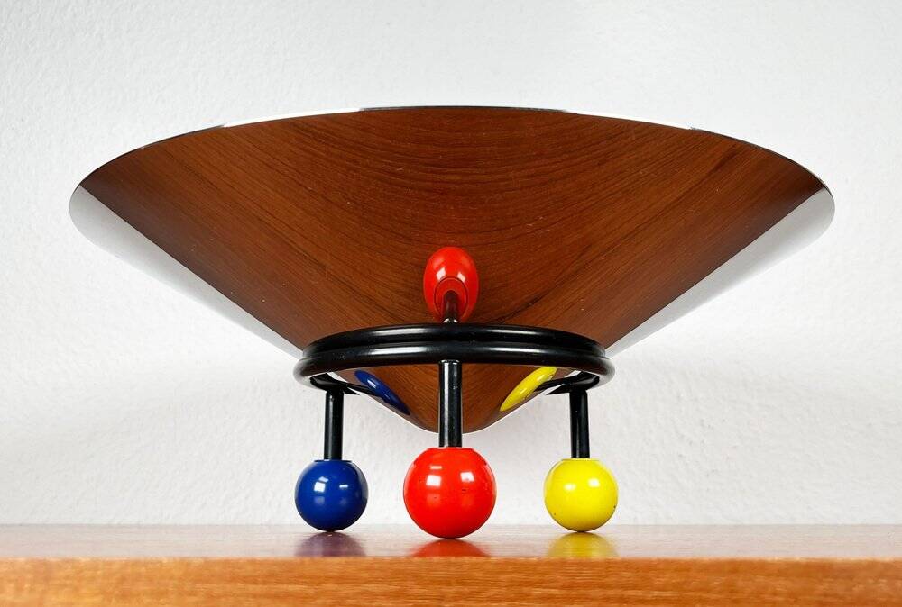 Bol métallique trépied chromé postmoderne, 1980s