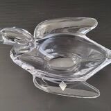 Vintage swan pocket in crystal from Vannes 1970