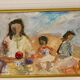 Large Swedish Mid-Century Oil on Panel" Beach" by Stig Thiderman (1920-1973) - Vintage and Framed