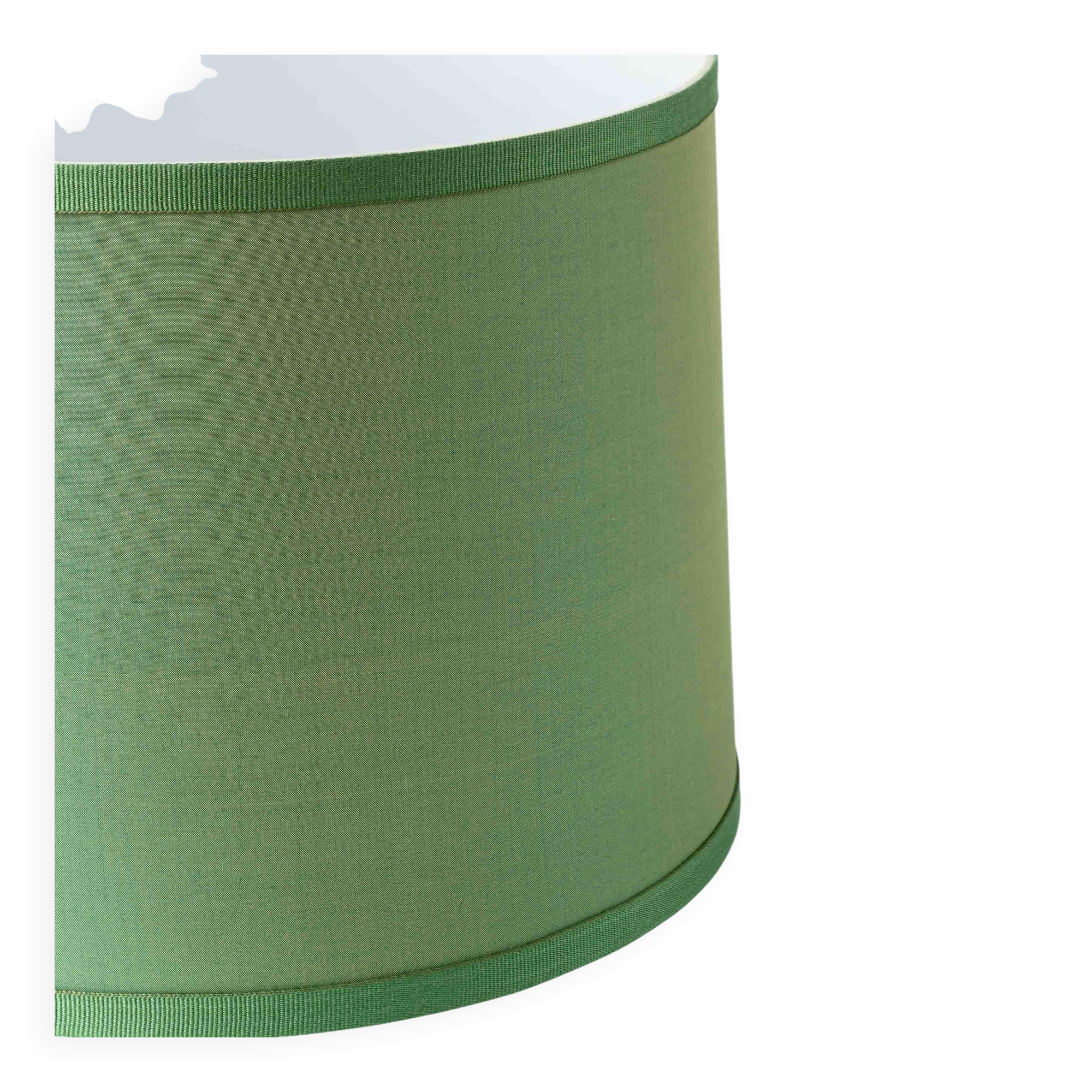 Royal Delft blue ceramic lamp, 1971, new pistachio silk shade.