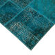 Handwoven oriental overdyed 171 cm x 243 cm turquoise patchwork carpet