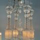Venetian chandelier in transparent murano glass, 12 arms of light