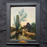 Tableau impressionniste, huile sur bois signée - école du Nord