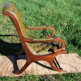 Chesterfield Victoria chair in green leather.