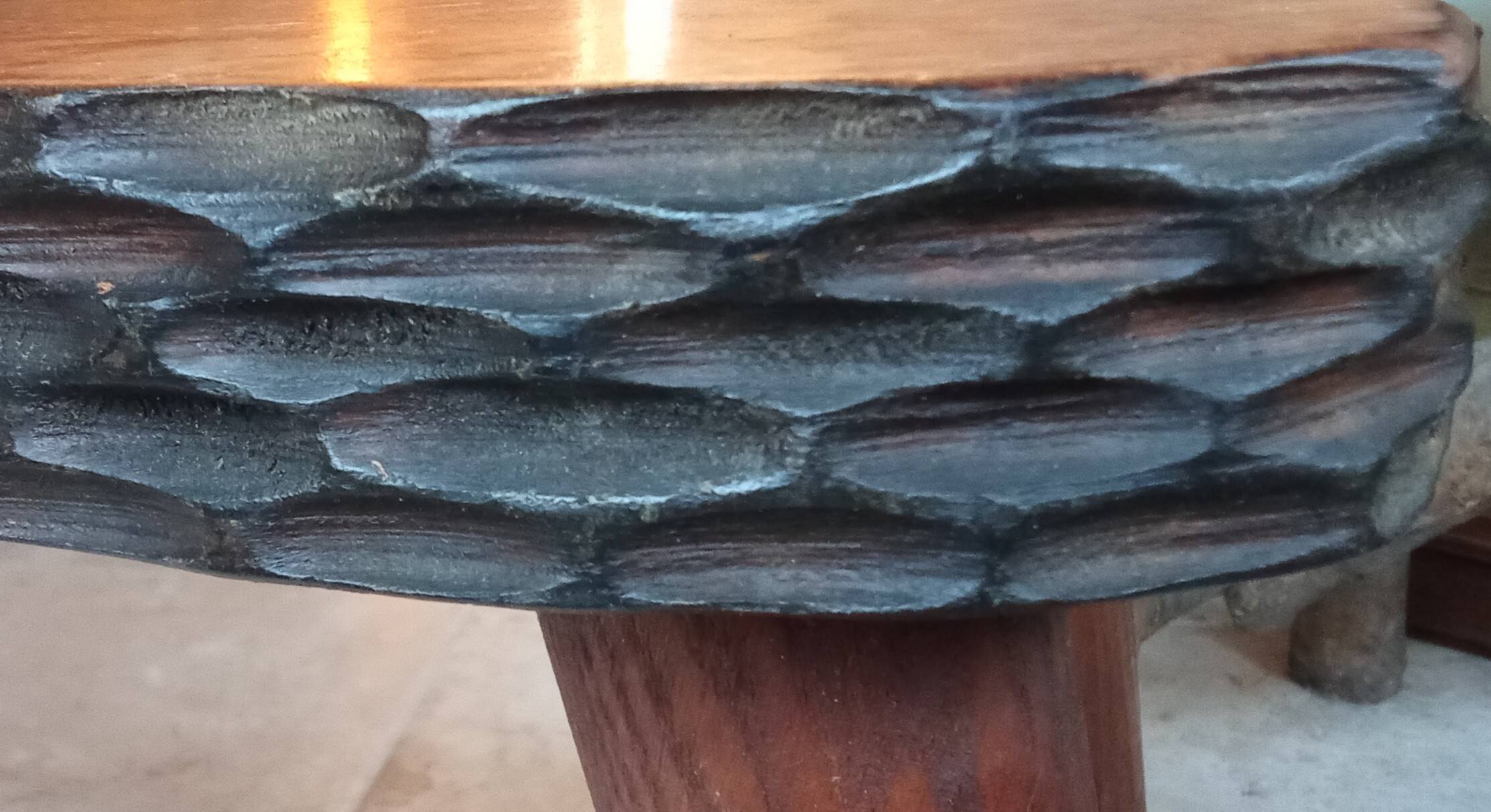 Antique Brutalist tripod stool
