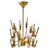 Brass chandelier, Italy 1950s