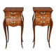 Pair of bedside tables in marquetry, Louis XV style – Mid 20th century