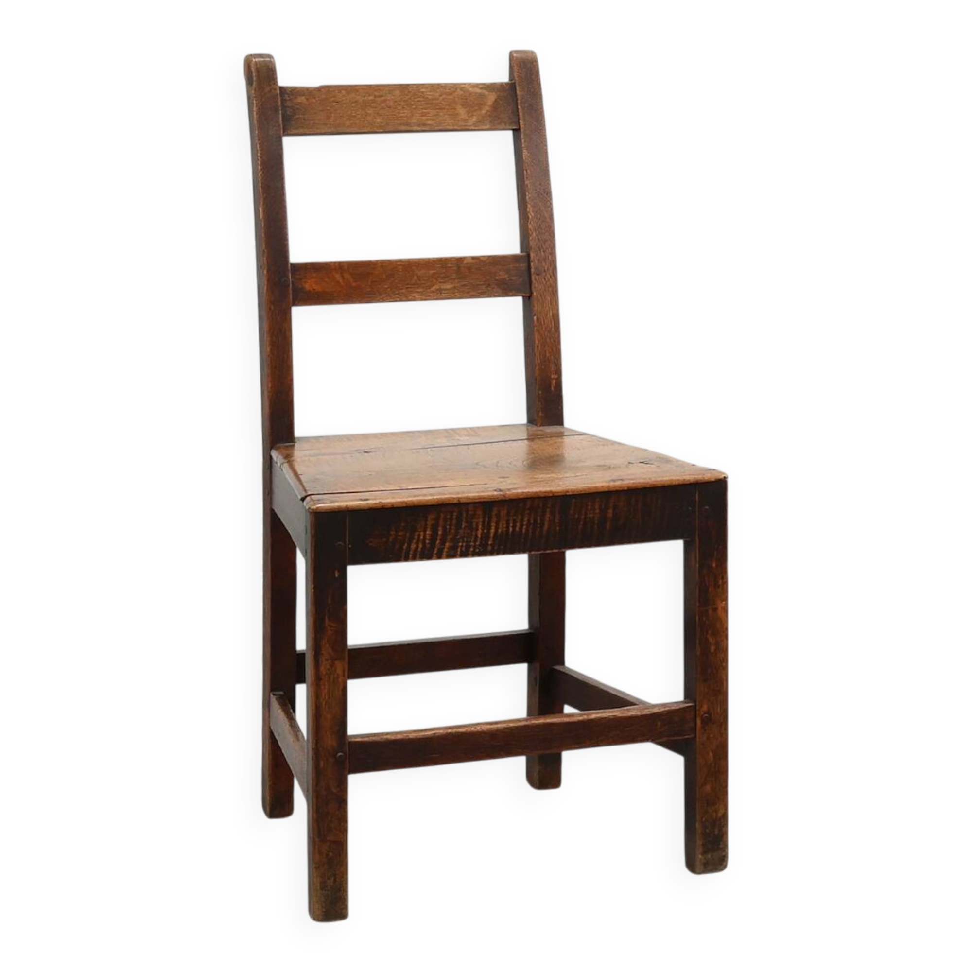 Antique oak late 19th century oak side chair, Belgium