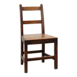 Antique oak late 19th century oak side chair, Belgium
