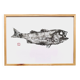 Framed art print, "Print of a bar" (gyotaku)