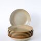 Set of 7 small deep brunch plates in glazed stoneware, 1970 - 19 cm