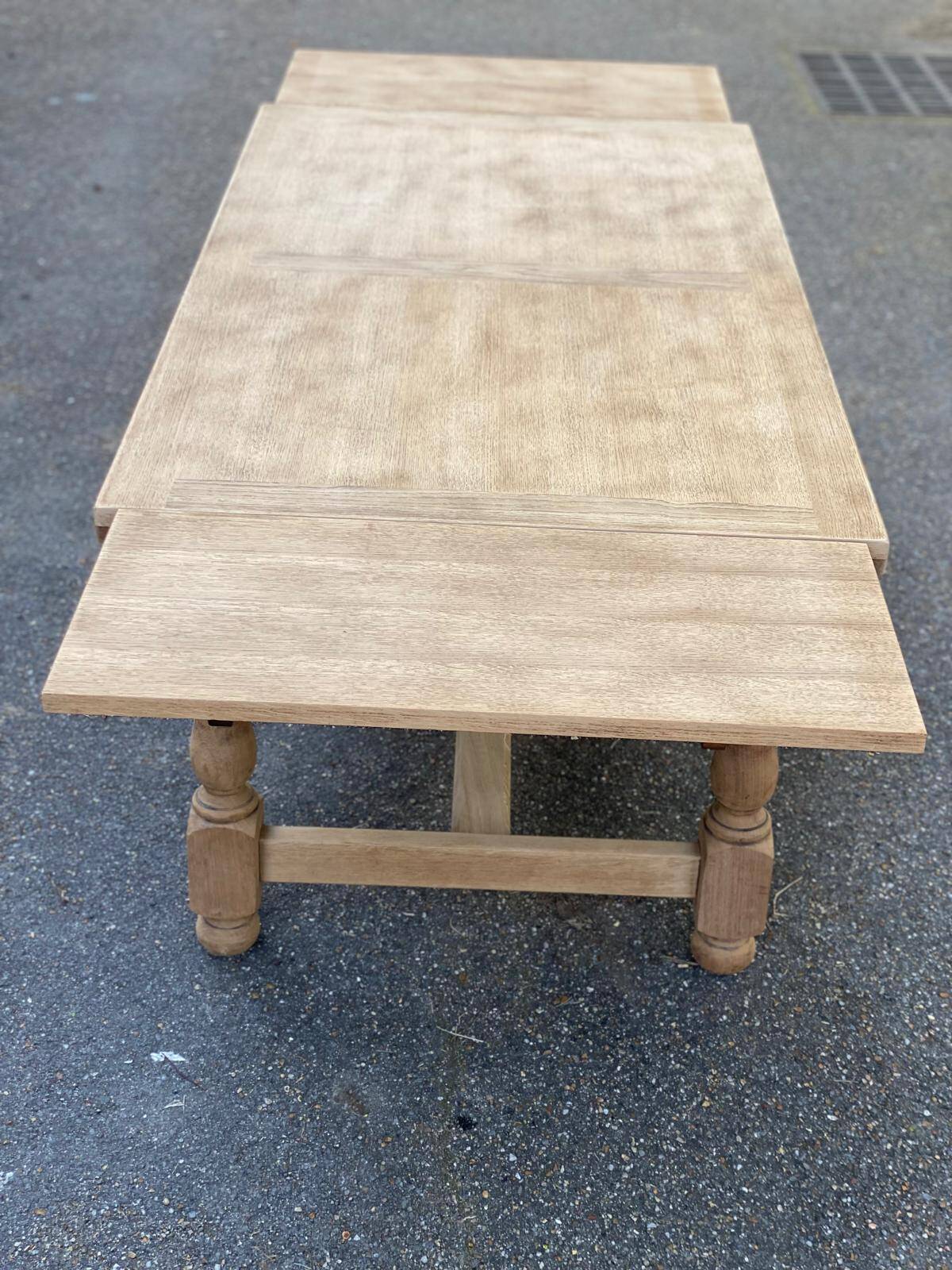 Renovated 19th-century oak extendable farmhouse dining table 160-240cm