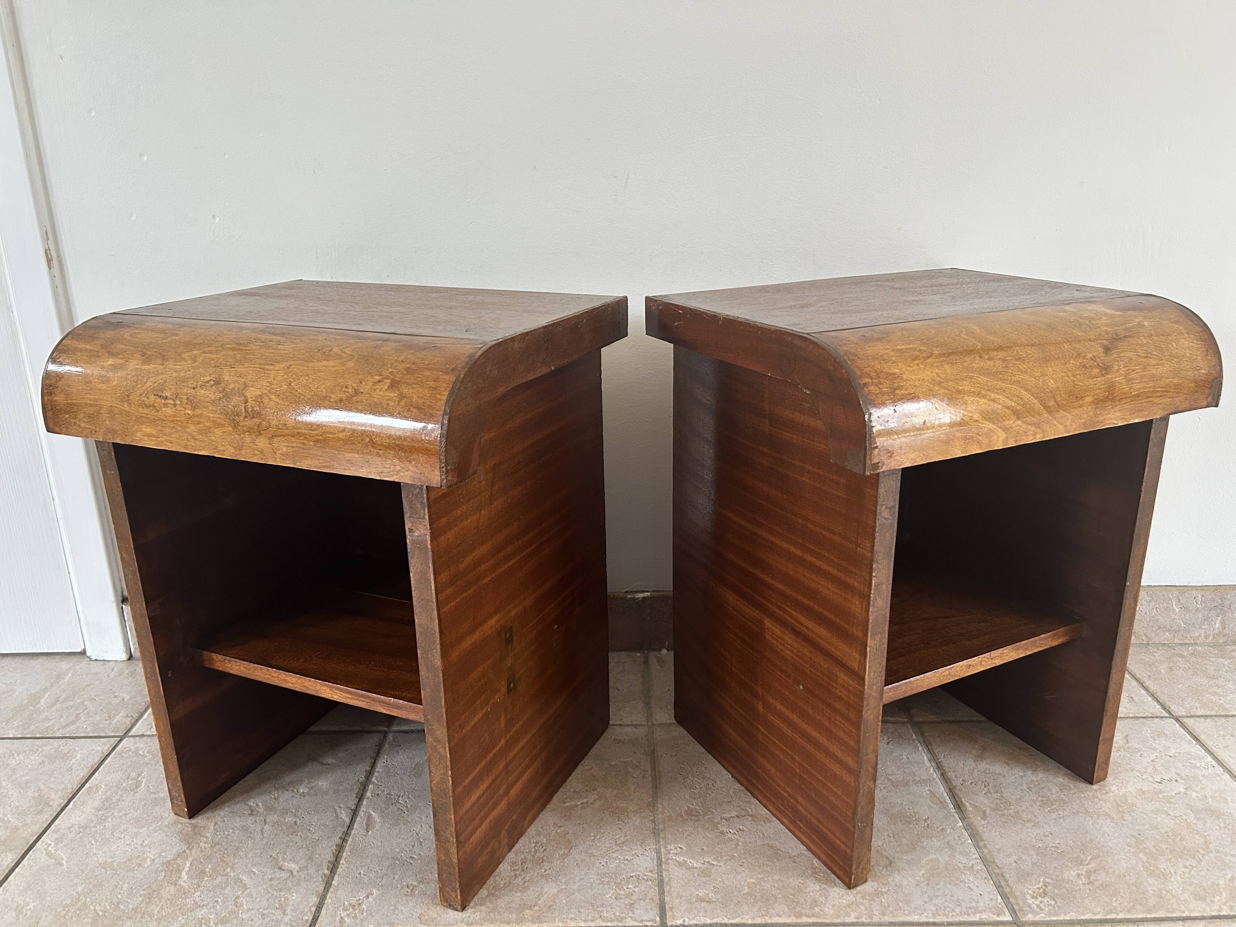Pair of Art Deco bedside tables