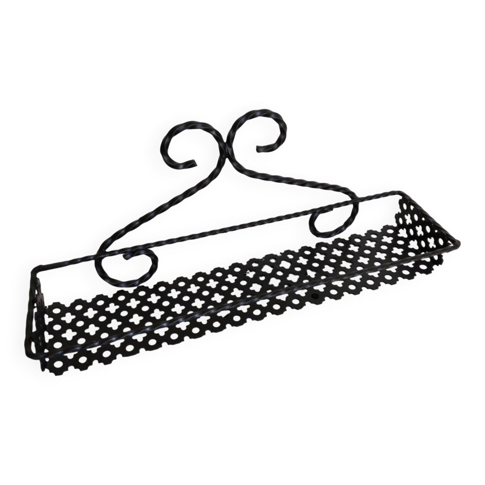 Spice rack in black openwork metal