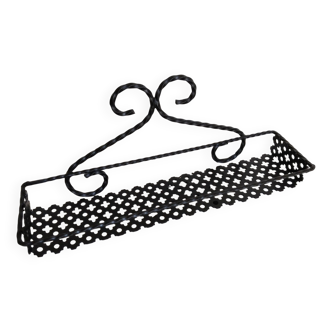 Spice rack in black openwork metal, Mategot style