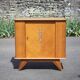 Vintage wooden sideboard, 1-door sideboard with compass feet, storage unit, small chest