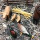 Wooden farm for children with animals.