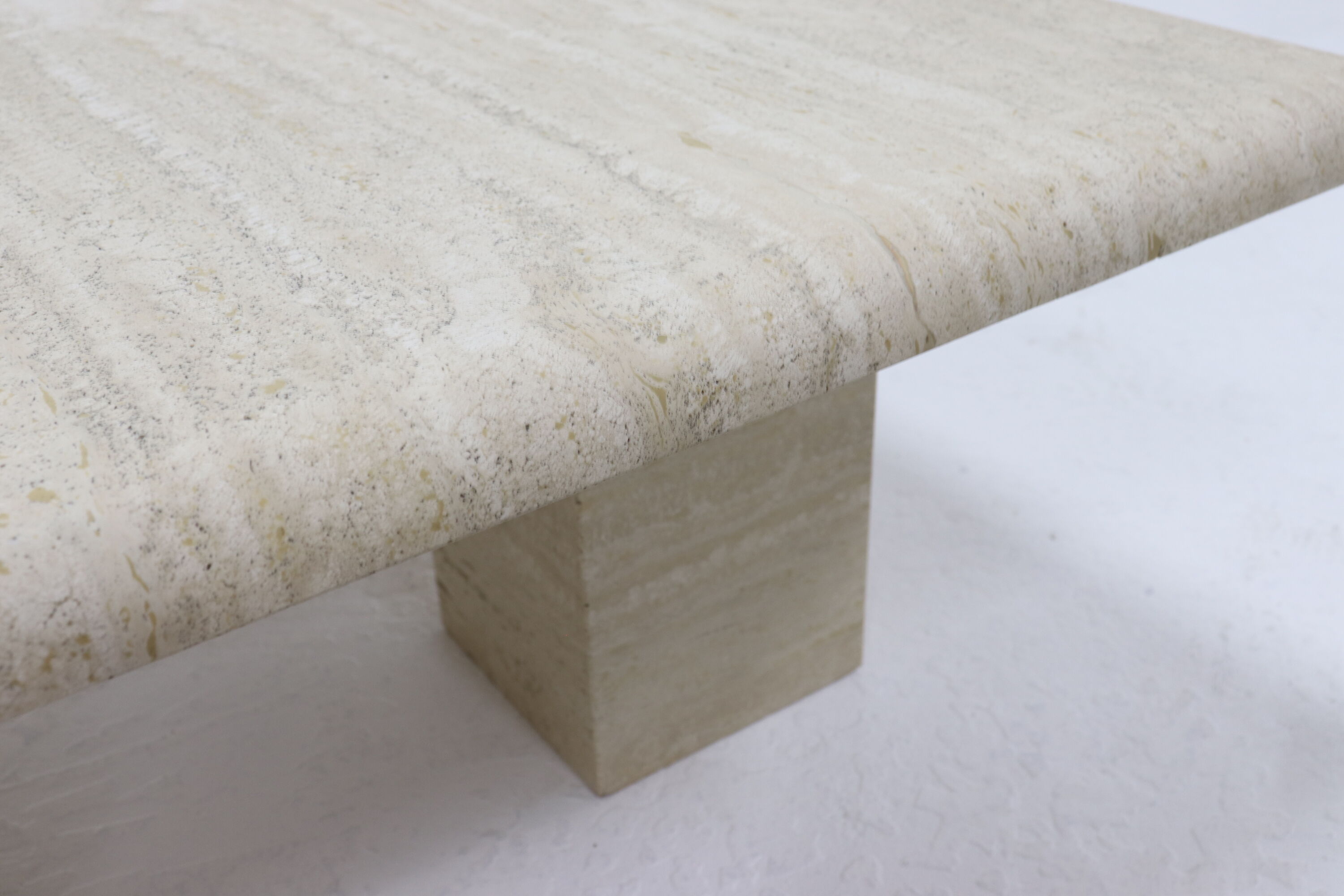 Mid century italian modern travertine coffee table 1970s