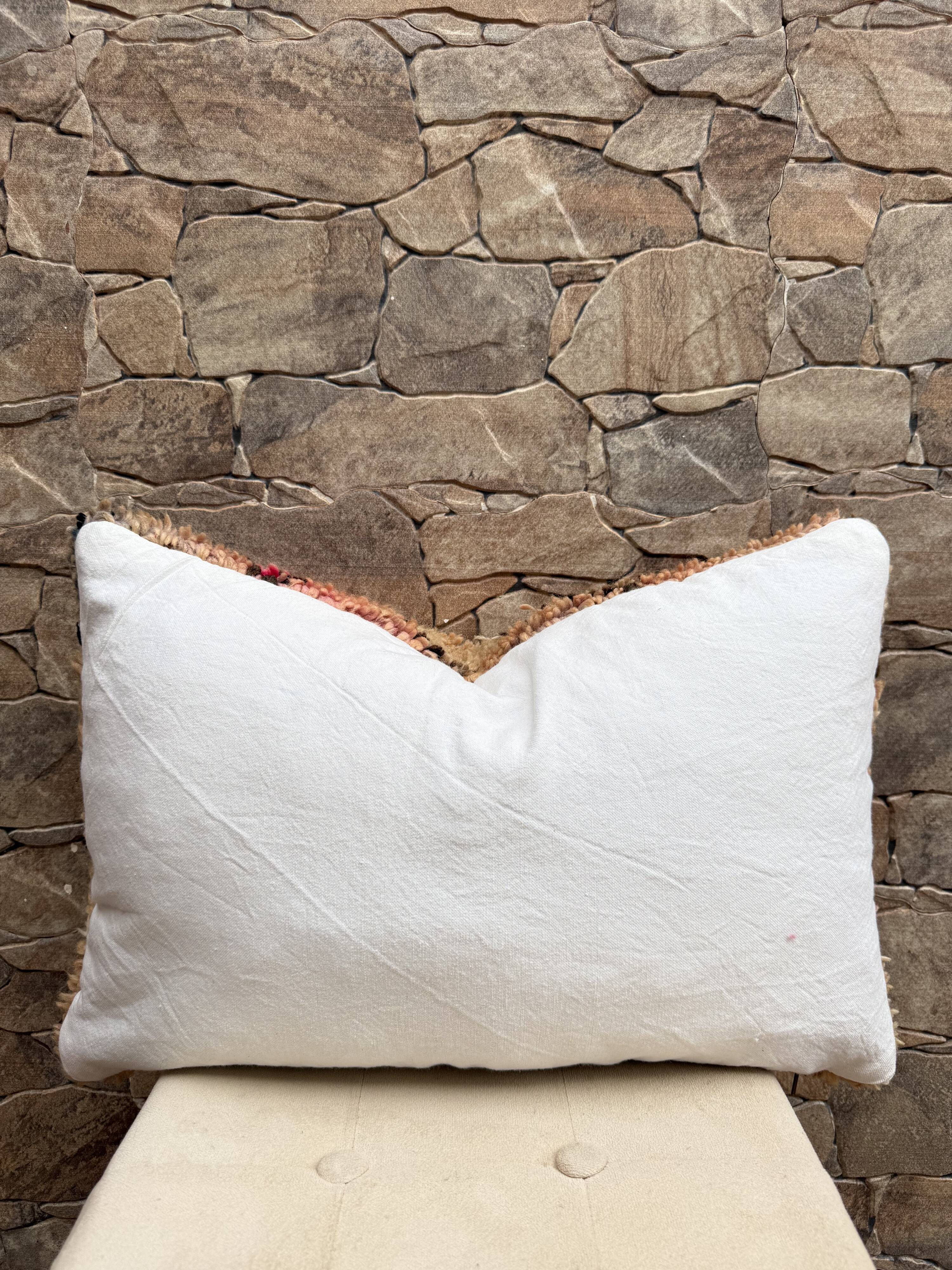 Vintage Berber wool cushion cover