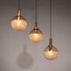 Glashütte Limburg hanging lamp amber glass, 1960s