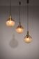 Glashütte Limburg hanging lamp amber glass, 1960s