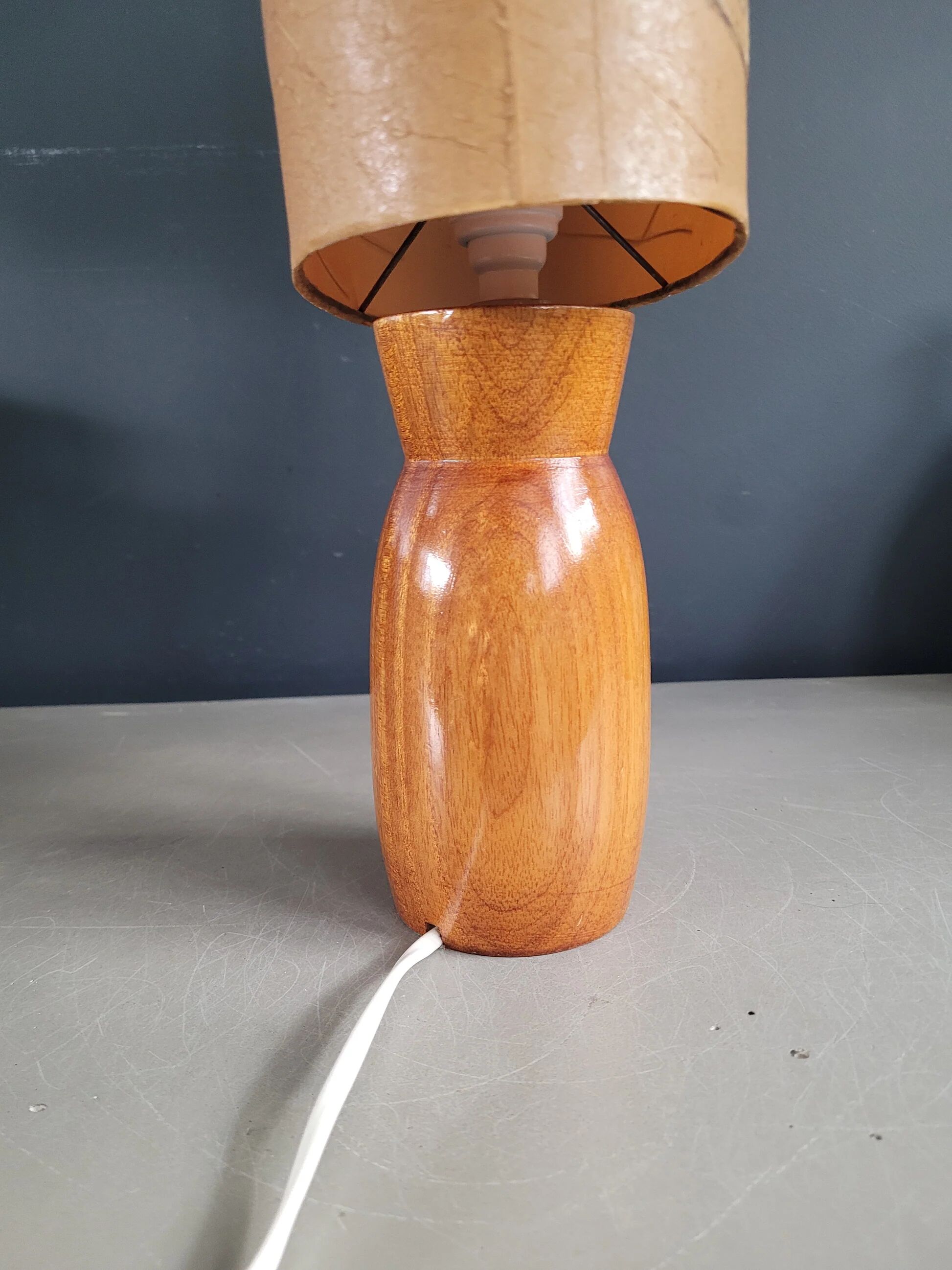 Table lamp with wooden base - dried flowers shade - Ref 1004