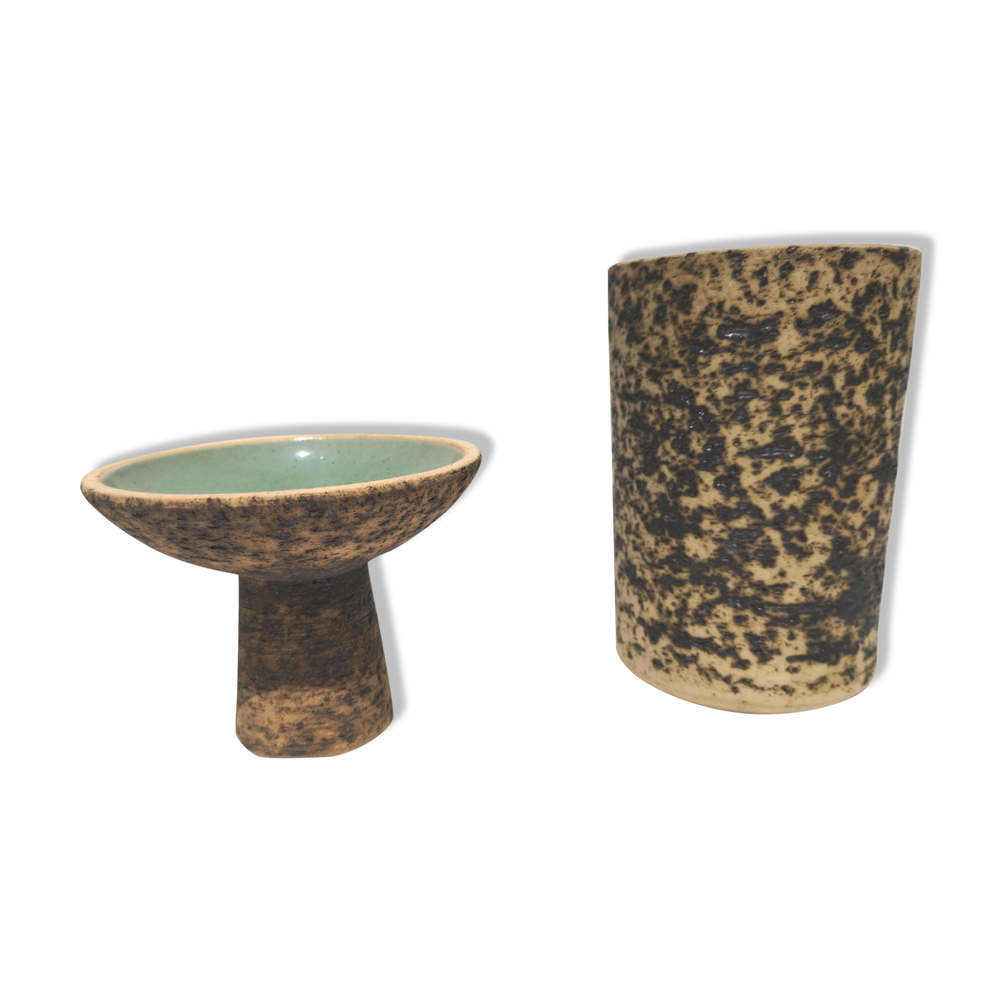 Duo vase / vintage ceramic candlestick