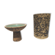 Duo vase / vintage ceramic candlestick