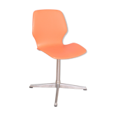 Chaise de bureau pivotante en vinyle des années 1960, base chromée