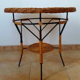 Table low table vintage rattan