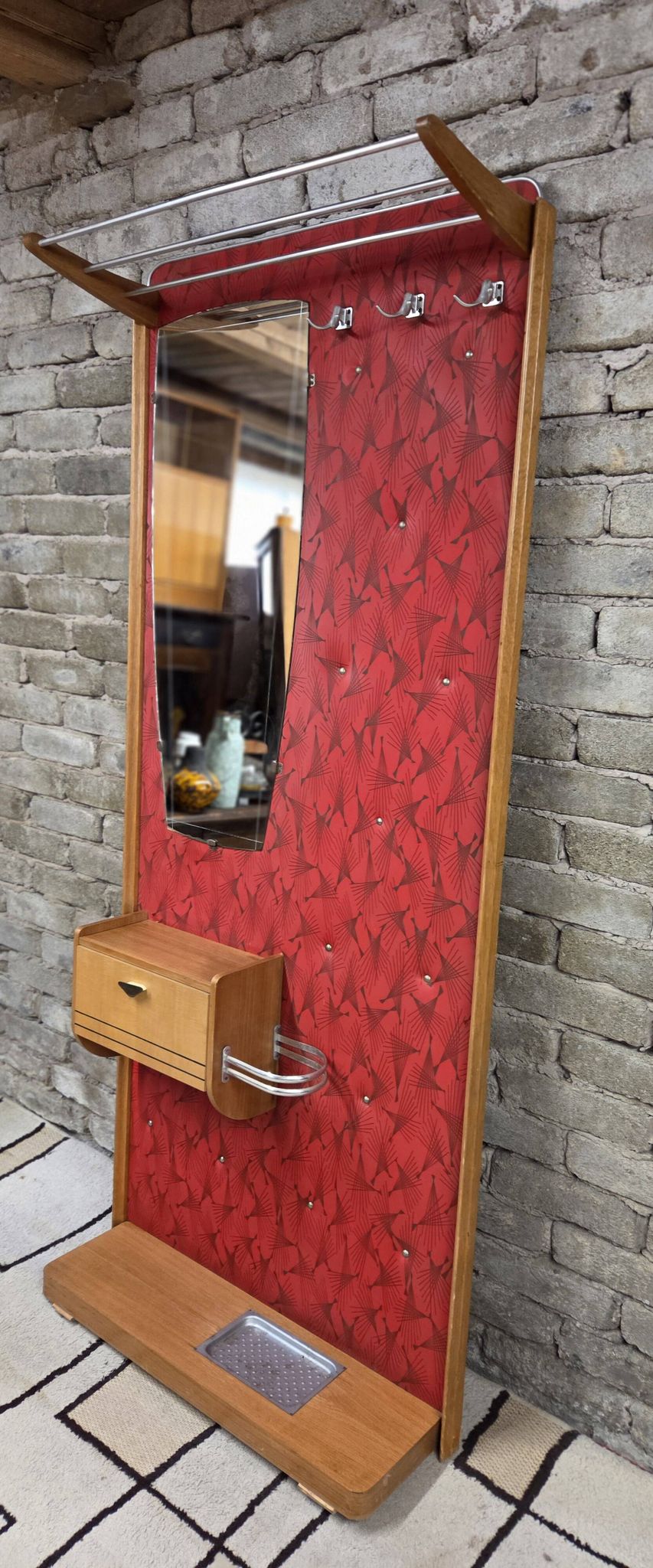 Vintage wall coat rack from the 50s/60s – Rockabilly design cloakroom