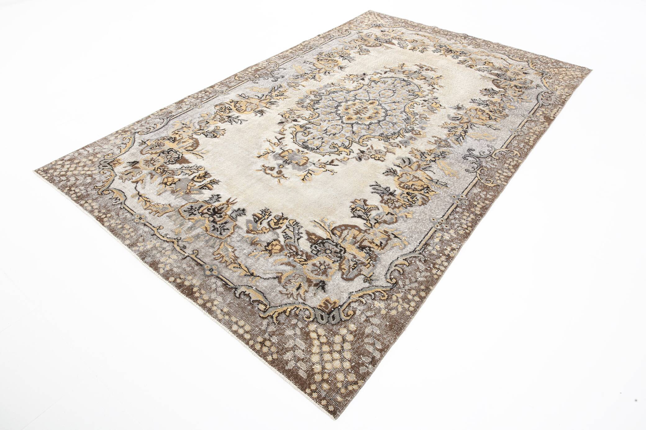 7x10 Rug For Living Room Classic Vintage Turkish Rug, 201x324Cm SK 1871