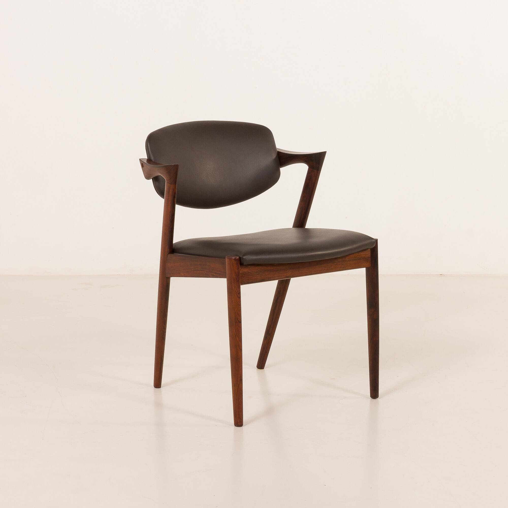 Kai Kristiansen rosewood chair  #42 in aniline leather, 1960s