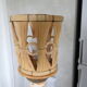 Lampadaire vintage en bambou et rotin
